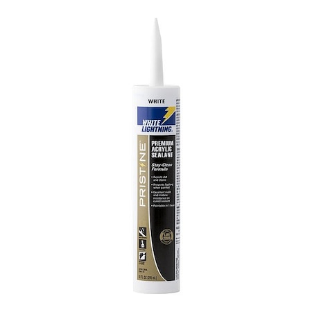 White Lightning Acrylic Sealant, 6 " L, 8 " W, White W30000010