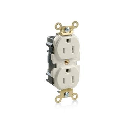 Leviton Lev-Lok Industrial Grade Duplex Receptacle, 15 Amp, 125 Volt M5262-T