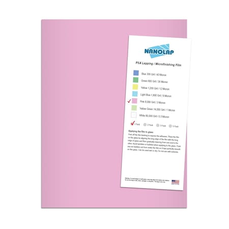Nanolap PSA Lapping Film, 1 Pc 3 Micron (8,000 Grit), 8-0.5 in x 11 in Microfinishing Fine Sanding Paper 61556N