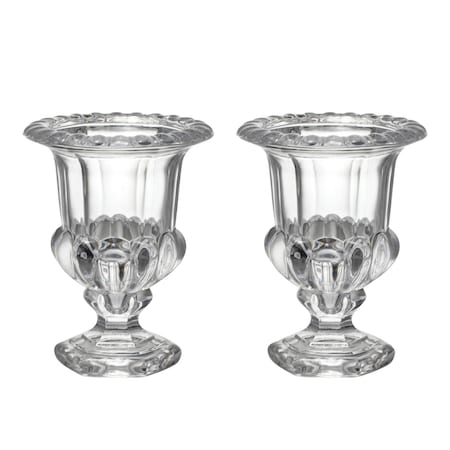 Homeroots Set of Two Clear Glass Urn Table Vases, 2PK 574260