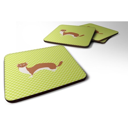 Carolines Treasures Weasel Green Foam Coaster, Set of 4 BB7696FC