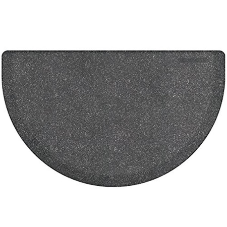 Wellnessmats 36 x 22 in. Studio Semi-Circle Polyurethane Mat - Granite Steel ST3622GS