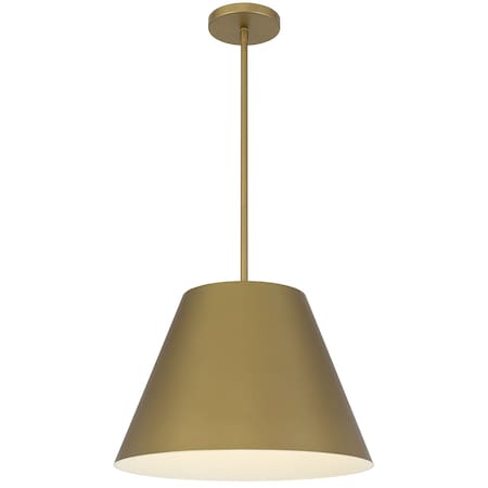 Homeroots 16" Antique Gold Aluminum Cone LED Dimmable Outdoor Pendent Hanging Light 683468