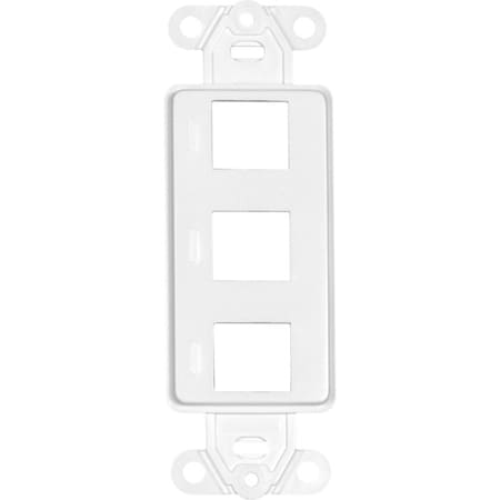 Cable Wholesale Decora Wall Plate Insert, White, 3 Hole for Keystone Jack 302-3D-W