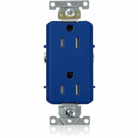 Leviton Decora Plus Duplex 15A 125V TR Blue TDR15-BU