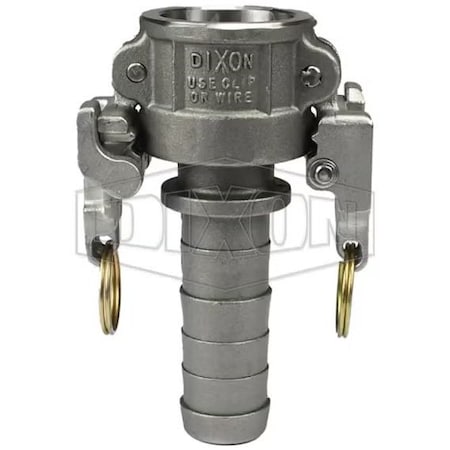 Dixon Boss-Lock Type-C Cam and Groove Coupler, 2 in Nominal, Female Coupler x Hose Shank End Style, Haste HAC200EZ