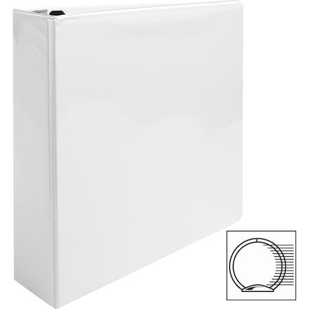 Business Source Roundring View Binder, White, 4PK BSN09957BD