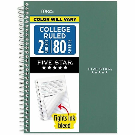 Five Star Spiral Notebook, 6 in x 9-1/2 in Sheet 840029