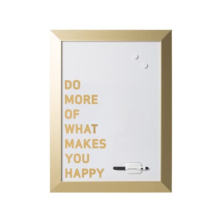 Mastervision Magnetic Dry-Erase, "Do More" Quote, Gold Metallic Frame, 18" X 24" MM04445612