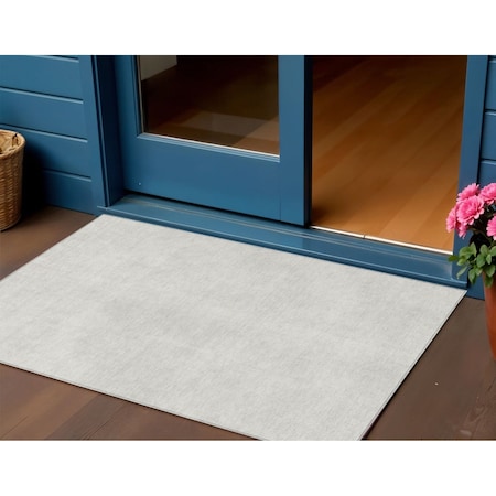 Homeroots 3' X 5' Ivory Washable Indoor Outdoor Area Rug 598830