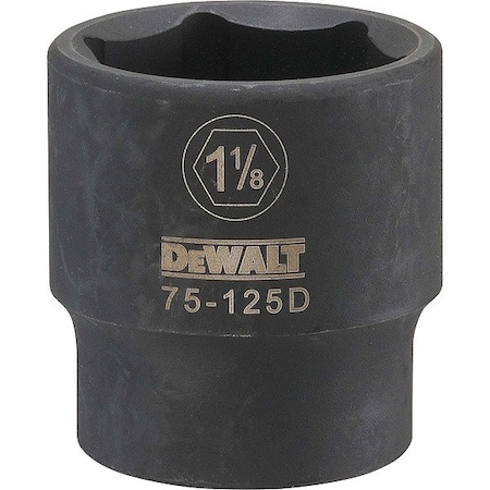 Dewalt Impact Socket, 6PT, 1/2IN DR, 1-1/8 SAE DWMT75125OSP