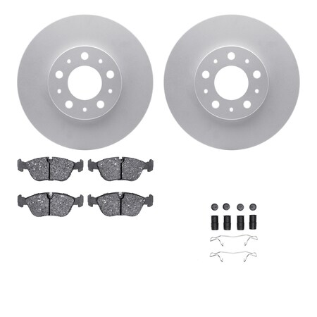 Dynamic Friction Co DFC GEOSPEC Coated Rotors with 5000 Brake Pads - Ceramic and Hardware 4512-27065