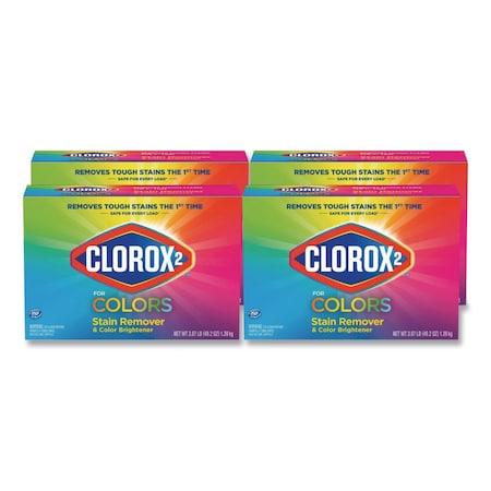 Clorox for Colors Stain Remover and Color Brightener Powder, Original, 49.2 oz Box, PK4 03098