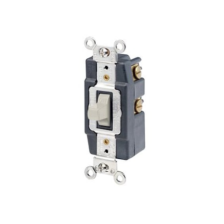 Leviton Toggle Switch, 20 Amp, 120/277 Volt, Light Almond 1257-T