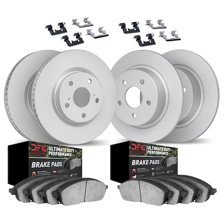 Dynamic Friction Co DFC GEOSPEC Coated Rotor- Heavy Duty Brake Pad includes Hardware 4414-42015
