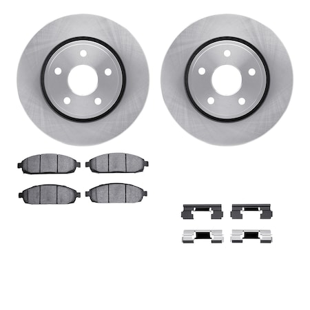 Dynamic Friction Co DFC Brake Rotor with 5000 Brake Pads and Hardware Kit 6512-42043