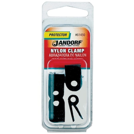 Jandorf Cable Clamp, 3/16 in Max Bundle Dia, 1/2 in W, Nylon, Black 61450