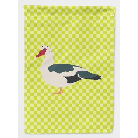 Carolines Treasures Muscovy Duck Green Flag Garden Size BB7690GF