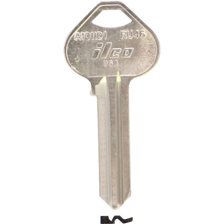 Ilco Russwin Nickel Plated File Cabinet Key RU46 / A1011D1, 10PK IAL4606501B