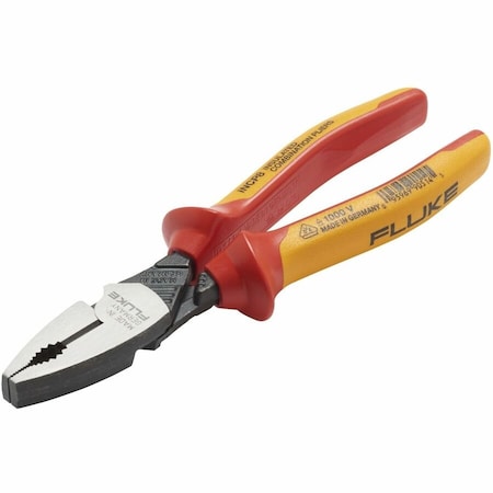 Fluke 8 in Insulated Lineman Combination Pliers High Leverage, Steel INCP8