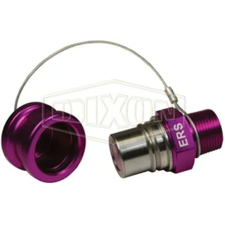 Dixon High Flow FloMAX Engine Oil Receiver, Adapter, 3/4 in, Quick Connect Coupler x MNPT, Anodized Alumin ERS-C4