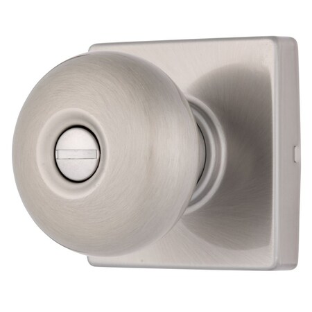 Brinks Mendocino Series Privacy Contemporary Ball Knob Square Rose Satin Nickel Finish E2436-119