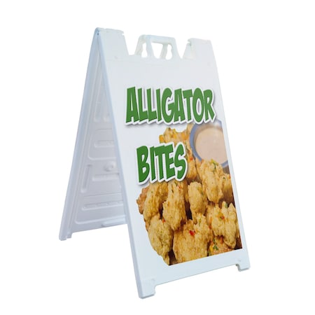 Signmission Alligator Bites, A-Frame & 2 Sign Inserts, Heavy-Duty Plastic Frame SBHD-C-2436-Alligator Bites