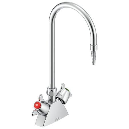 Delta Commercial W67 Series Mixing Faucet Two Handle Deck-Mount Laboratory Mixing Faucet In Chrome W6700