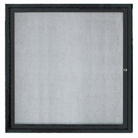 Aarco Outdoor Enclosed Bulletin Board w/ Al Frame, Neutral Powder Coated Black, 36''Hx36''W ODCC3636RBK