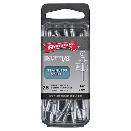 Arrow Fastener Rivets 1/8 in. Silver, 25PK RSST1/8