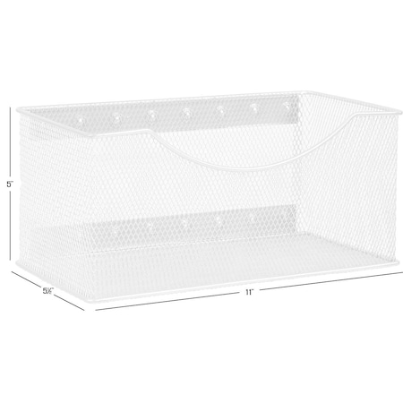 Ybm Home Wire Mesh Magnetic Storage Basket, White 2248vc