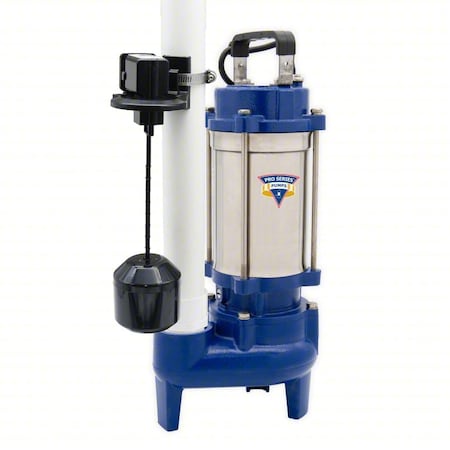 Pro Series Pumps SewageEjectorPump, 10ft, 1hp, Single, 115VAC E7105-VS