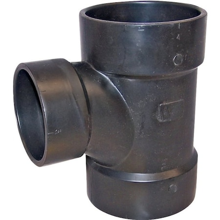 Canplas Reducing Sanitary Pipe Tee, 2 x 1-1/2 in, Hub, ABS, Black 102128LBC