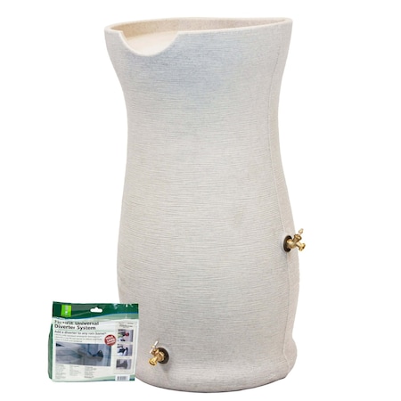 Good Ideas Impressions Corsican 50 Gallon Rain Saver with Diverter - Sandstone IM-COR50-SAN-DV