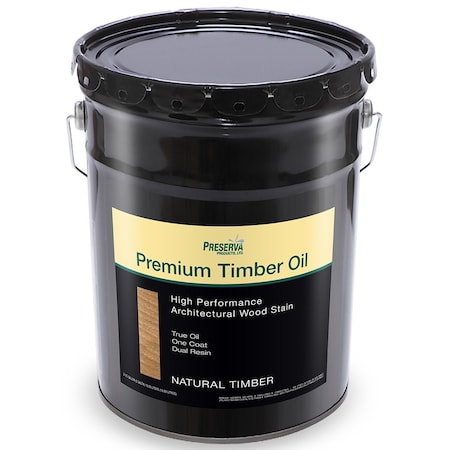 Premium Timber Oil 5 Gal Preserva Products, Ltd. Natural Timber High Performance Architectural Wood Stain 70502