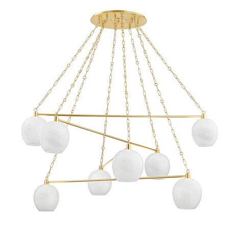 Hudson Valley Lighting Asbury Park 8 Light Chandelier 54.5 In. Aged Brass 9155-AGB