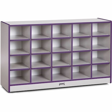 Jonti-Craft Rainbow Accents 20 Cubbie-Tray Mobile Storage, without Trays, Purple 0420JCWW004