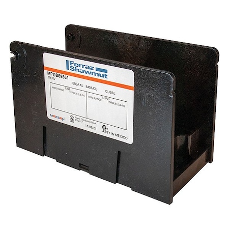 Mersen PowerDistributionBlock, 840A, 1000V, 1Poles MPDB69651