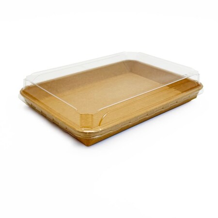 Verterra 10.7X7.17 KRAFT TRAY W/ LID, 200PK VT-PBL-10.7X7.17