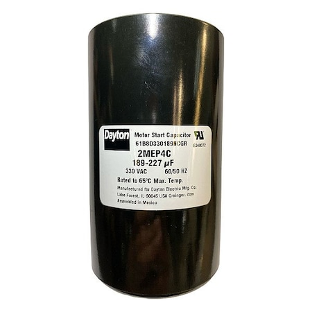 Dayton Motor Start Capacitor, Round 2MEP4