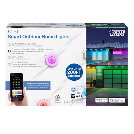Feit Electric Feit LED Smart-Enabled Color Changing String Lights Multicolored 50 ft. 30 lights SL50-30/RGBTW/A