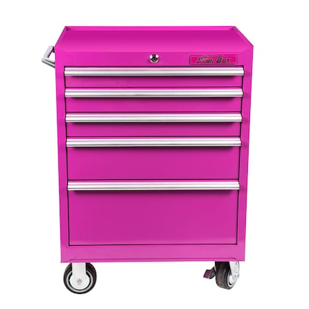 The Original Pink Box 26-Inch 5-Drawer Rolling Tool Cabinet, Pink PB2605RSC