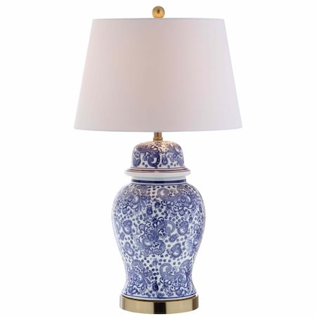 Jonathan Y Ellis 29.5 in. Ceramic LED Table Lamp, Blue/White JYL3008A
