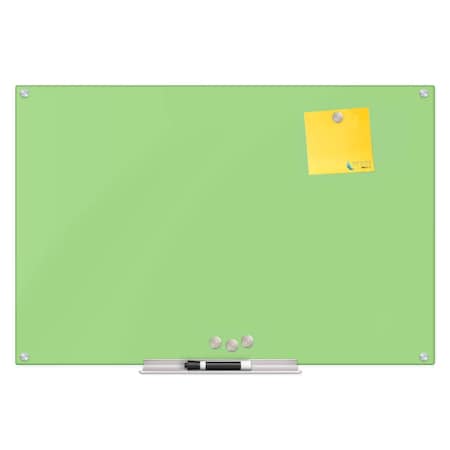 Fab Glass And Mirror Frameless Magnetic Glass Board 36in x 48in, Green Surface Glass Board - Includes Magnets, Markers MB36x48-SB602