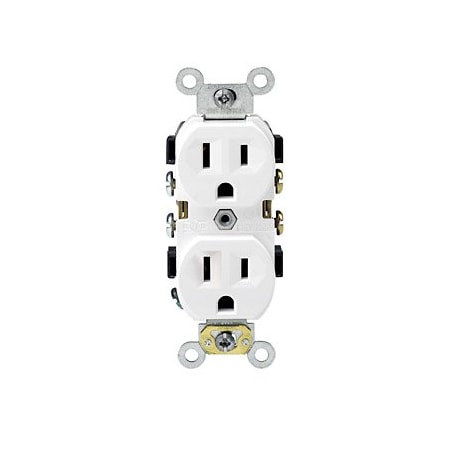 Leviton Commercial Grade Duplex Receptacle, 15 Amp, 125 Volt BR15-W