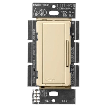 Lutron Lighting Dimmer, Ivory, 120V, Rocker, 600W MA-R-IV