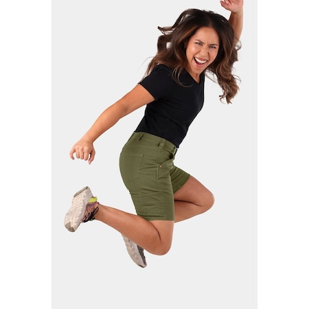 Dovetail Workwear Women's Shorts, 8, Kelp Green, Stretch Canvas DWS25C4C-315-8