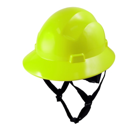 Ge Hard Hats, HDPE, 4 Point Ratchet, Type 1, Class E, Hi-Vis Green GH329HN