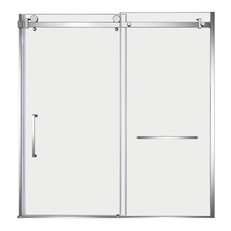 Kingston Brass 60" W x 60" H Left Handed Tub Door, Polished Chrome SSD60608SL1