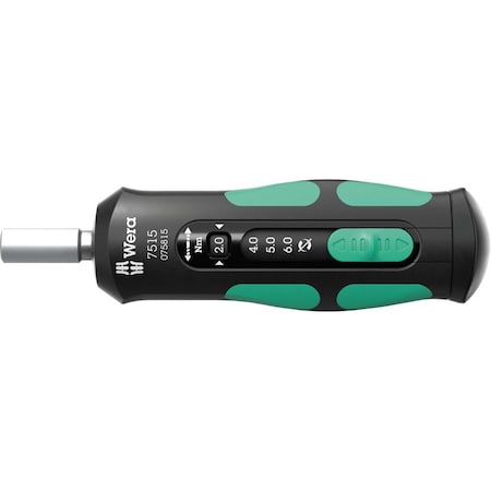 Wera 7515 Kraftform Safe-Torque Speed Torque screwdriver, 2-6 Nm, 1/4 in x 2.0 Nm x 3.0 Nm x 4.0 Nm 5075815001